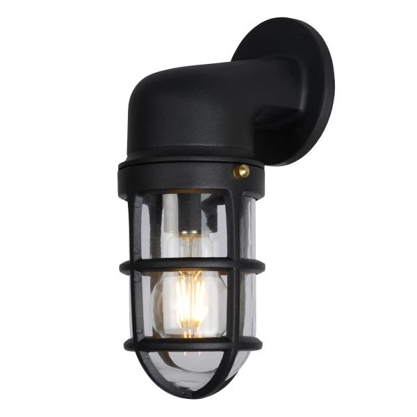 Lucide DUDLEY - Wandlamp Buiten - 1xE27 - IP44 - Zwart - detail 2